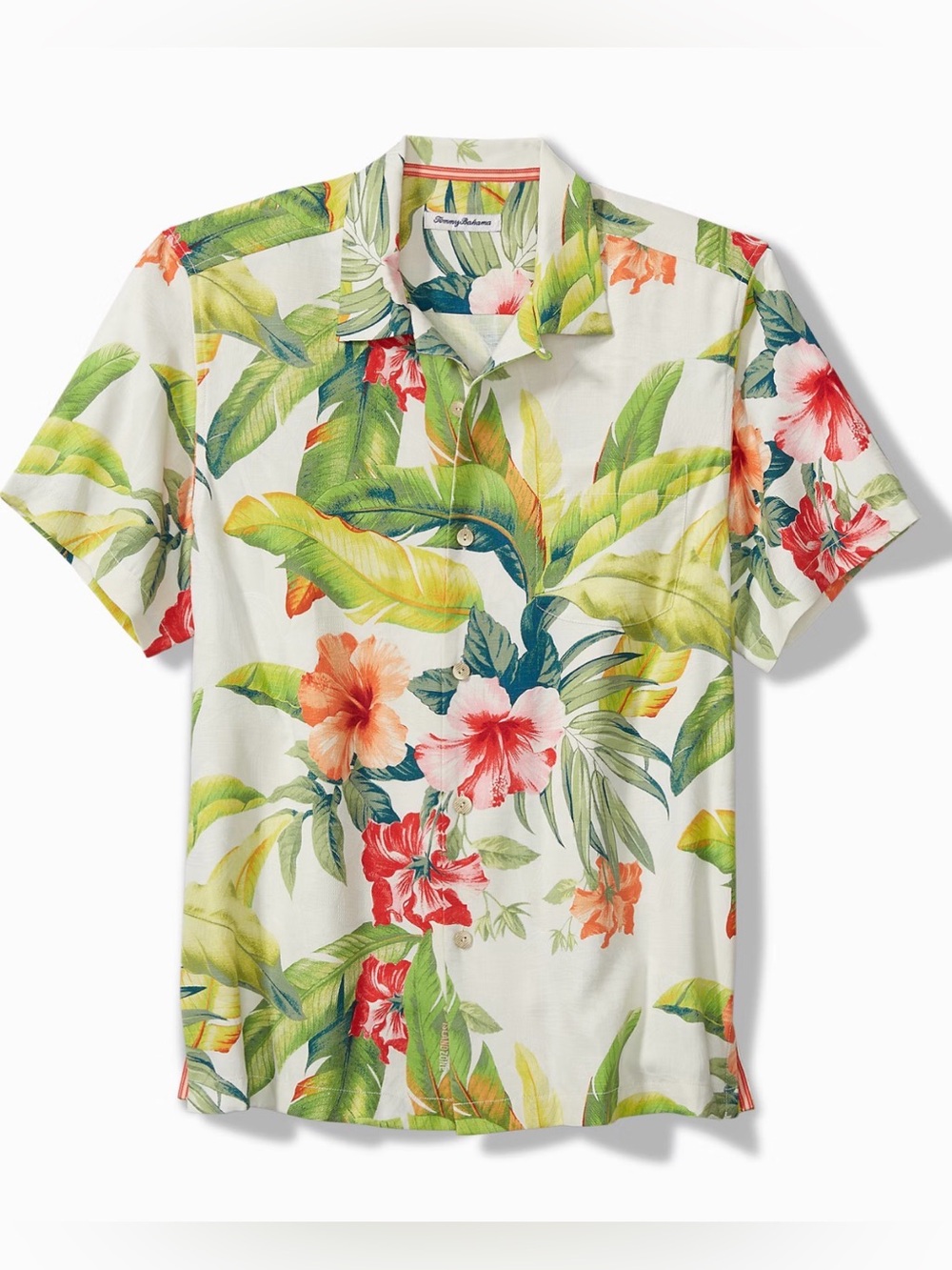 Tommy Bahama 100% Silk Tropical Floral Camp Button-Up Shirt